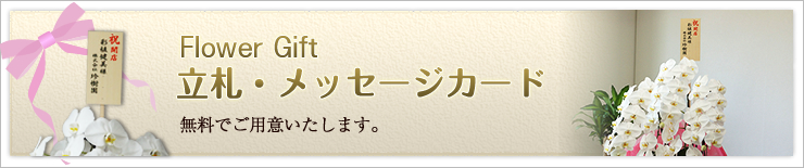 Flower Gift　立札・メッセージカード 無料でご用意いたします。