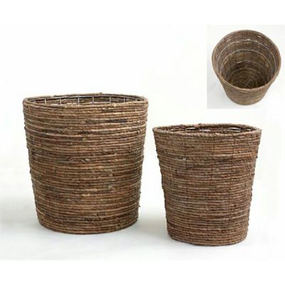 観葉植物用資材 通販 籐製鉢カバー （ブラウン） 8号鉢用 KB018002