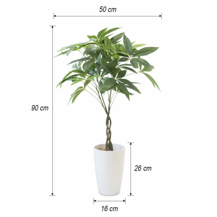 人工観葉植物 フェイクグリーン パキラ モンステラ 2鉢セット プラ鉢ロングポット