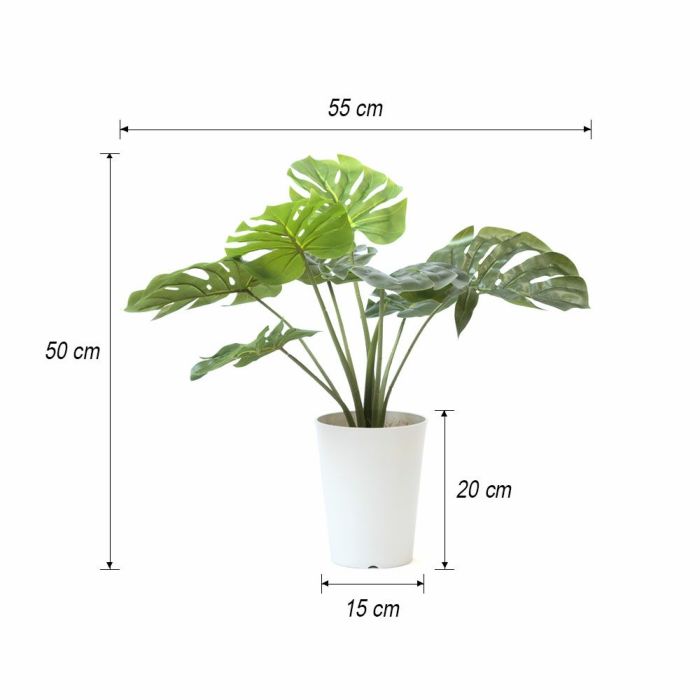 人工観葉植物 フェイクグリーン パキラ モンステラ 2鉢セット プラ鉢ロングポット